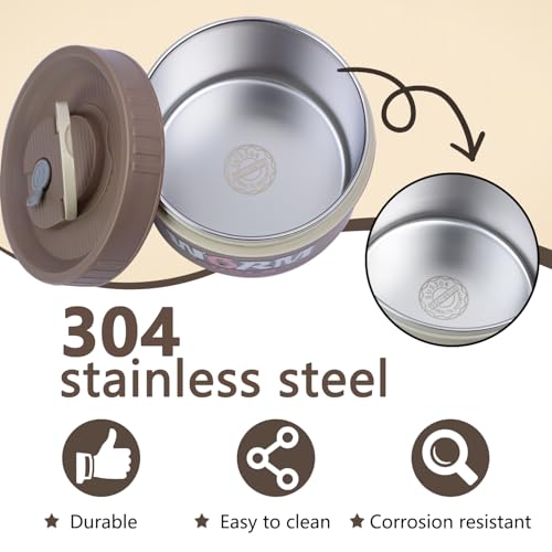Fishing Bait Container, Insulated Stainless Steel, Live Bait Storage, Worm Storage Box, Nightcrawler Box, Bait Tank, Compact and Durable,Small and Portable, Keeps Bait Fresh and Alive - color: Khaki