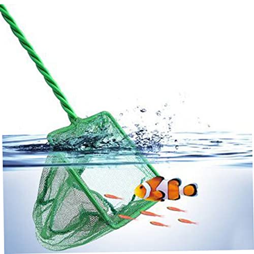 HEMOTON Mini Fish Tank Net Green Aquarium Mesh Catch Net with Long Handle for and Easy Fish Handling for Fish and Aquatic Plants