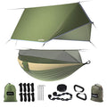 Camping Hammock, Portable Single & Double Hammock with Net, 2 Person Hammock Tent with 2 * 10ft Straps, Best for Outdoor Hiking Survival Travel