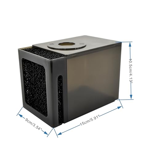 CONQUERALL Small Submersible Pump Filter Box 15×9×10,5 cm Protective Case with Suction Cups for Fish Tank and Sump Filter Supplies - color: Acrylic Protective Box, size: 5.91×3.54×4.13 inch