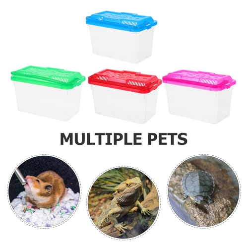 TOYANDONA 4pcs Mini Plastic Aquarium Breeding Box with Handle Fish Tank for Turtles and Small Pets Portable Transparent Container for Easy Viewing and Transport