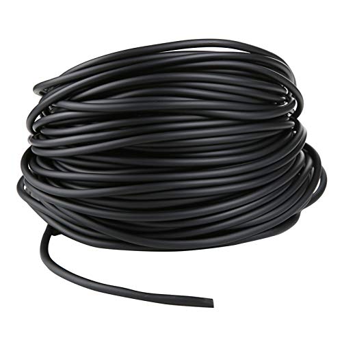 JIH Aquarium 165 Feet Standard 3/16" Black Flexible Airline Tubing with Black Plastic Connectors for Fish Tank,Terrariums, and Hydroponics - size: 165 Feet with connectors