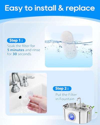 Cat Water Filter Replacement Compatible with APAUK 108oz/3.2L Cat Fountain, Filters for Cat Water Fountain Activated Carbon Water Filter for Fountain & Sponges, 6+6 Pack - color: 6 + 6 Pack