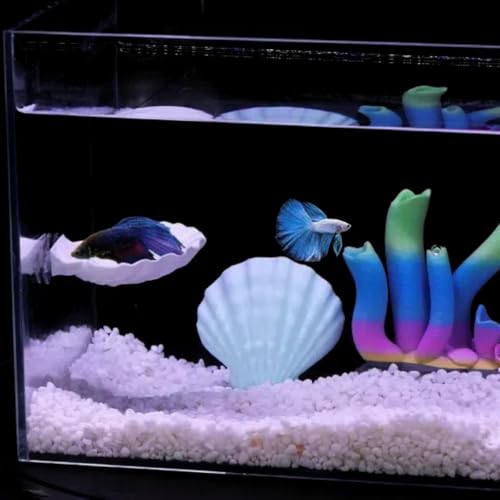 Betta Fish Hammock, Shell Pad with Strong Suction Cup Natural Resting Bed for Bettas Soft Fin-Safe Silicone Betta Fish Tank Decor and Accessories (Green) - color: Green Small