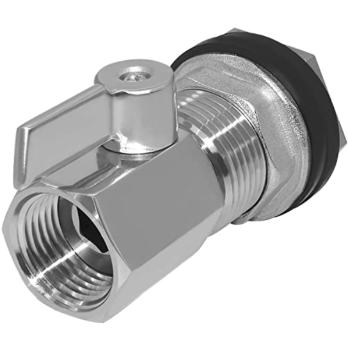 Beduan Spigot Rain Barrel Faucet Kit Stainless Steel 3/4" GHT Rain Barrel Valve with 3/4" Female Bulkhead Fitting Adapter Water Tanks, Aquariums, Tubs, Pools - size: 3/4" Female Bulkhead Fitting+3/4 GHT Valve
