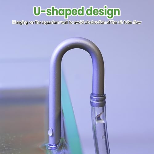Aquarium U Shape Tube, 304 Stainless Steel Fish Tank U-Shape Connector for ID 4mm/0.16" Air Tubing