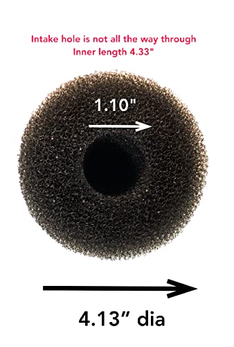 ViaAqua 6 Pack X-Large Overflow Filter Box Intake Round Pre-Filter Foam Sponge 5.91" x 4.13" for Aquariums and Ponds (Coarse 25PPI)