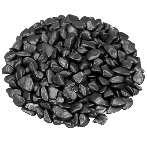 Garden Stones,Landscaping Pebbles, River Rocks Decorative Ornamental Pebbles, DIY Smoothed Rocks for Potted Plant Resin Art Vase Fillers Aquarium Gravel Rocks (1, Black, 1 Pound) - color: Black, size: 1 Pound