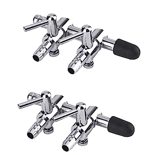 TAODAN 2PCS 2-Way Aquarium Metal Gang Manifold Air Line Control Valve Air Tap Air Splitter Stainless Steel Air Flow Splitter Pump Lever Valve - size: 53x28x22mm 2-Way