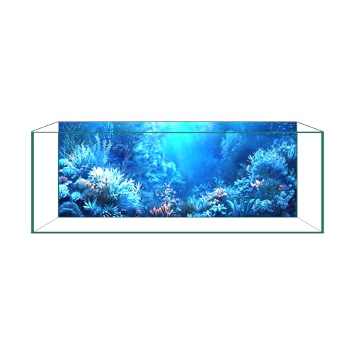 Aquarium Background & Fish Tank Background – Ultra HD Static Cling, No Tape, No Residue, Vibrant Underwater Scenery for Stunning Aquarium Decorations, Blue Ocean Theme 11.8 X 23.6 Inches - color: Blue Ocean, size: 11.8 X 23.6 Inches