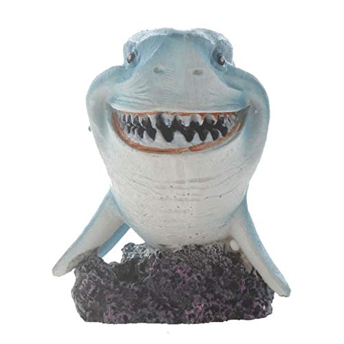 emours Resin Shark Fish Tank Decor Aquarium Ornament Home Decoration,Small