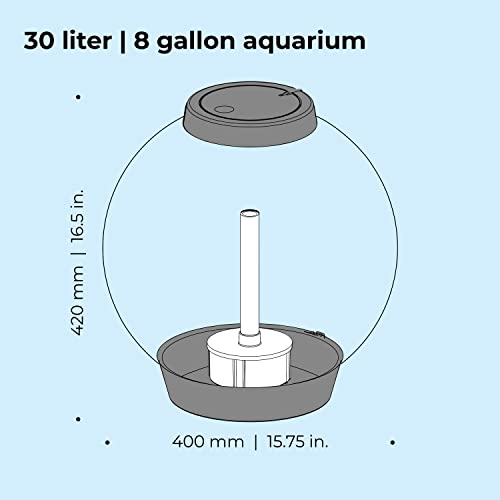 biOrb Classic 30 Acrylic 8-Gallon Aquarium with Multi-Color Remote-Controlled LED Lights Modern Tank for Tabletop Display, Silver - color: Silver, size: 8 Gallon, style: MCR Lighting