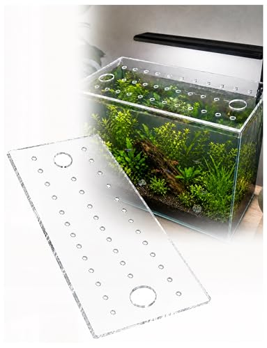 Acrylic Fish Tank Lid with 30 mm Feeding Holes and 8 mm Air Holes, Clear Aquarium Cover for Home, Retail, and Facility Tanks(3mm/70.7X21.5cm) - size: 3mm/70.7X21.5cm