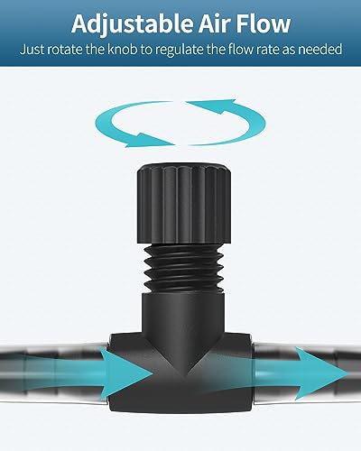 Pawfly Aquarium Air Control Valves for 3/16" ID Airline Tubing Single Way Plastic Air Flow Controllers Regulators Adjustable Black Hose Connectors Air Pump Accessories for Fish Tanks, 10 Pack - color: Black