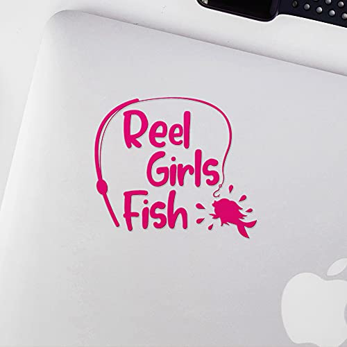2 Pcs - Angdest Club Decal Stickers of Girls Fish (Pink) Premium Waterproof Vinyl Decal Stickers for Laptop Phone Accessory Helmet Car Window Mug Tuber Cup Door Wall Decoration Andskusd44382Pi070722 - color: Pink, size: 5.5'' x 4.8''