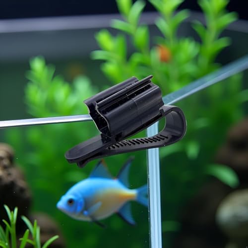 4Pcs Fish for Tank Mounting Clip Water Pipe Hose Holder Multifunction Adjustable Clamp for 0.31""-0.62"" Dia Tub Aquarium Tube Holder, Aquarium Air Pump Accessories Aquarium Pumps and Filters (Black)