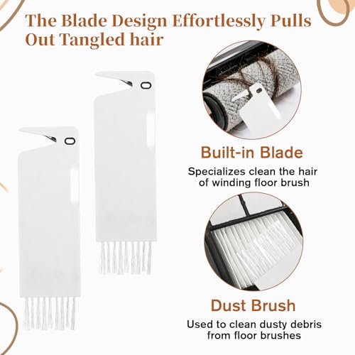 4 PCS Handheld Vacuum Brush Cleaner Tool, Universal Vacuum Brush Cleaning Tool, 2-in-1 Roller Cleaning Tools for Sweeping Robot (White) - color: White