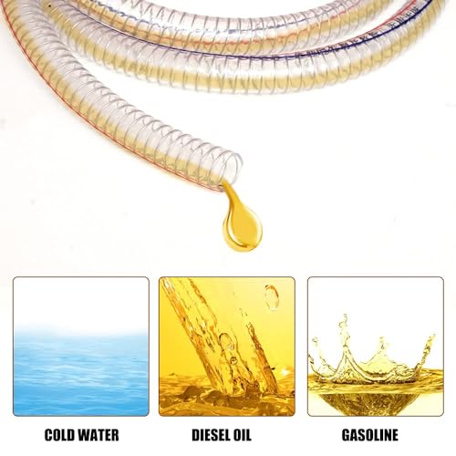 8.2FT 5/8" Heavy Duty Siphon Hose - Gerguirry Self-Priming Jiggler Pump for Boats, ATVs & Tractors Copper Nipple w/Metal Buckle, Fuel Transfer Tube for Gasoline Fuel Gas - size: 5/8"ID x 1Pcs