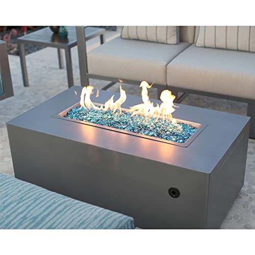 Stanbroil 10-Pound Fire Glass Beads - 1/2 inch Luster Fire Glass Drops for Fireplace Fire Pit | Gas Log Sets | Landscaping | Fish Tank, Caribbean Blue Luster - color: Caribbean Blue