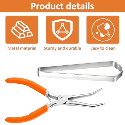 2pcs Stainless Steel Pin Bones Tweezer Fish Bone Pliers Tweezers Fish Bone Tweezers Aquarium Tweezer and Pliers Kitchen Cooking Deboning Tool Kit for Salmon Trout All Fishes