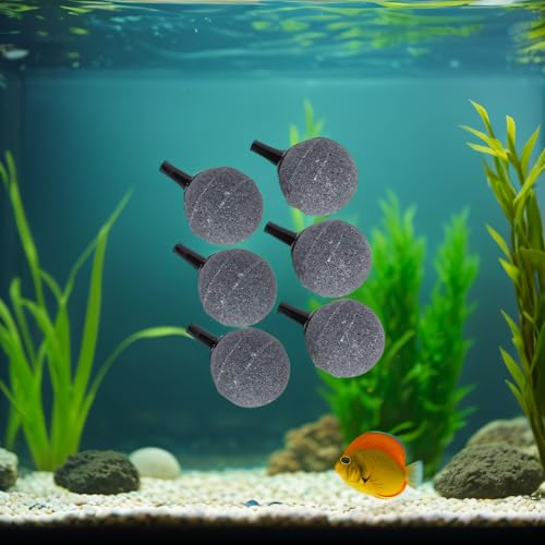Pssopp 6Pcs Aquarium Bubble Stone, Air Stone Bubble Ball Shape 25mm Air Stone Mineral Bubble Diffuser Airstones for Aquarium Fish