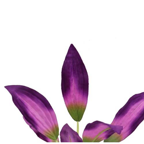 Silk Aquarium Plants for Betta Fish Tank, 2 Pcs 8 Inch Small Silk Aquarium Plant Aquatic Water Grass Decoration, Purple