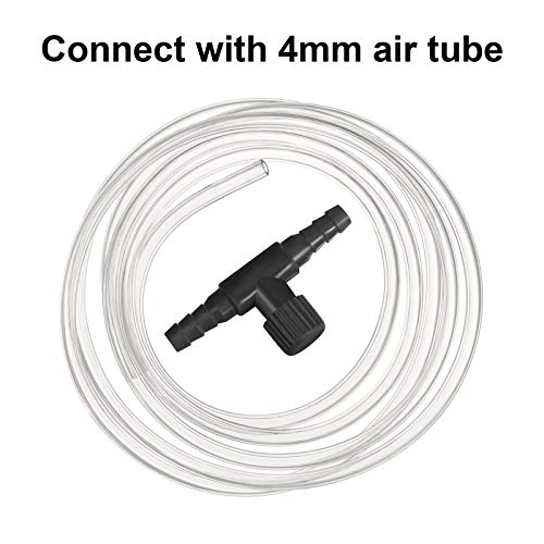 30 Pcs Aquarium Air Valve, T Shaped Fish Tank Air Control Valve Single Way Aquarium Pump Valves Plastic Flow Control Regulator Aquariums Pump Accessories for Fish Tank 3/16" (4mm) ID Tubing(Black)