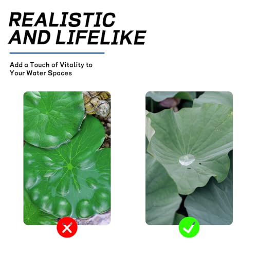 BRBASAP 6Pcs Realistic Floating Lily Pads for Ponds Artificial Foam Lotus Leaves for Pond Decor Plastic Water Lily Pads Foliage for Pool Koi Fish Patio Aquarium Lifelike Pond Plants