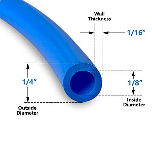 Food Grade 1/4 Inch Plastic Tubing for RO Water Filter System, Aquariums, Refrigerators, ECT; BPA free; Made from FDA compliant materials and meets NSF Standards and Regulations (10 Feet, Blue) - color: Blue, size: 10 Feet