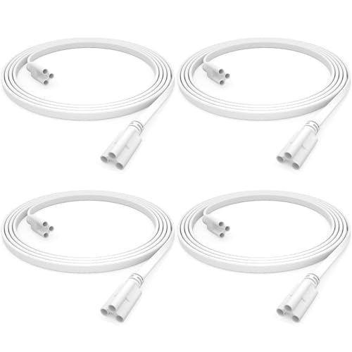 (4-Pack) 2FT T5 T8 LED Shop Light Connecting Wire, Dual-Ended Linkable Cable Cords for LED Tube Light Fixture, Ceiling Lamp - style: 2FT Connecting Wire
