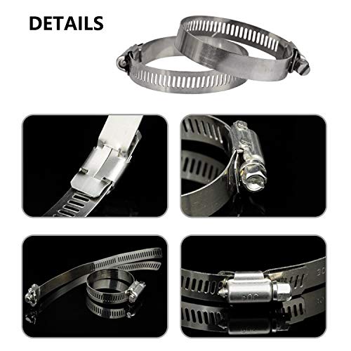 ZIPCCI Hose Clamp, 25 Pack Stainless Steel Worm Gear fuel line hose clamps, 6-12mm (1/4-1/2 inch) - size: 6-12mm
