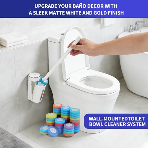 Disposable Toilet Brush with 24 Toilet Wand Refills - Wall Mounted Disposable Toilet Bowl Cleaner Wand Holder and Set, Hygienic Toilet Cleaning System for Bathroom - size: 1 Brush+24 Refills