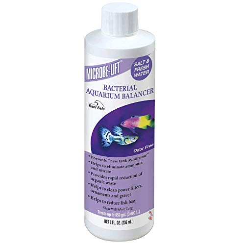 MICROBE-LIFT Bacterial Cleaner and Balancer for Salt and Fresh Water Tanks and Aquariums, Reduces Organic Waste and Prevents New Tank Syndrome, 8oz