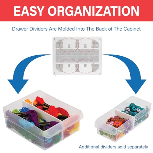 Akro-Mils 24-Drawer Plastic Drawer Storage Cabinet for Garage Organization, Bead Organizer, Building Bricks Storage, Teacher Toolbox, Makeup Organizer, 20" W x 6" D x 16" H, 10124 Black - color: Black, size: 24 Drawer, style: 1 Pack