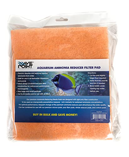 Wave Point Premium Polyfiber + Filter Media Pad 18 x 30 inch - Cut to Fit for Aquariums and Ponds (Ammonia Reducer, 10x18 inch) - size: Ammonia Reducer, 10x18 inch