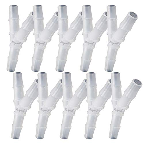 plastic 3/8" Y shape 3 way barbed connector for air hose, water pipe pp polypropylene barb fitting. (Pack of 10 pcs) - style: 10pcs, 3/8" O.D.