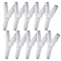 plastic 3/8" Y shape 3 way barbed connector for air hose, water pipe pp polypropylene barb fitting. (Pack of 10 pcs) - style: 10pcs, 3/8" O.D.