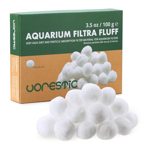 VORESTIC Filtra Fluff Aquarium Filter Floss, Aquarium Cotton Balls for Fish Tank, Turtle Tank, Canister Filter - Polishing Floss Balls for Freshwater and Saltwater, Ready to Use, 3.5 oz (100 g) - size: 3.5 oz