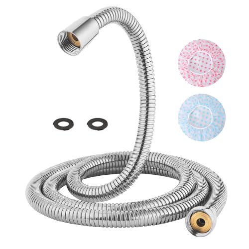 TRIPHIL Kink-free Shower Hoses Extra-long for Handheld Showerhead Hose Replacement Flexible Metal Shower Tube Extension Anti-twist 2 Brass Connectors Stainless Steel Sleeve Chrome 79 Inches - color: Chrome, size: 79 Inches