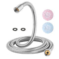 TRIPHIL Kink-free 59" Handheld Shower Head Hose Replacement, Flexible Shower Tube Extension, 100% Metal Stainless Steel Sleeve, Brass/Copper Made Conncetors 360 Degree Swivel Chrome 59 Inches - color: Chrome, size: 59 Inches