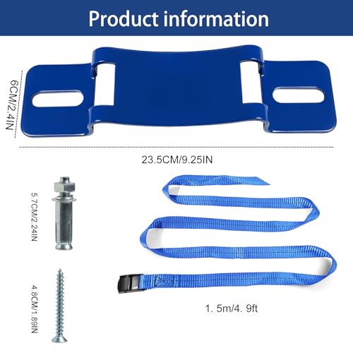 2PCS Gas Cylinder Wall Mounted Brackets, with 59 inches Safety Nylon Belt, Steel Propane Tank Holder, Heavy Duty Oxygen Nitrogen Tank Bracket for OTG Rv Water Softener - Blue - color: Blue