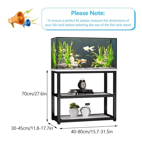 Fish Tank Stand,Sturdy 27.6in Tropical Fish Tank Stand Cabinet, Heavy-Duty Baked Steel Frame, Ideal for Terrariums, Home Office, Bedroom Storage, Stylish Rack Shelf Solution - color: White, size: 60x40cm/23.6x15.7in