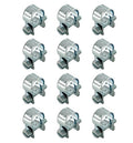 12pcs Stainless Steel Gas Line Clamp, 11-13mm, Silver, C-clamp, Hose Clamp - size: 11-13mm