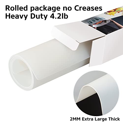Silicone Mat Heat Resistant Mats for Countertop, Multipurpose Large Silicone Mats for Crafts Kitchen Workbench Size 48x24 inches Thick 2mm,Rolled Package,Translucent - color: Translucent, size: 48"L x 24"W