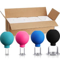 BBTO 4 Pcs Glass Facial Cupping Set Silicone Vacuum Suction Massage Cups Skin Tightening Therapy for Face Body Eyes Back Shoulder Pain(Multicolor) - color: Multicolor