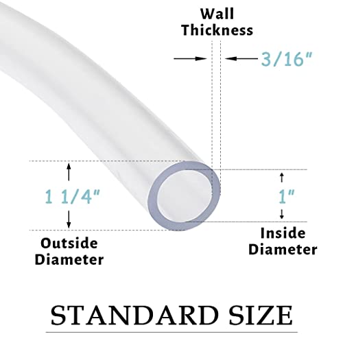 DAVCO 1" ID x 50ft Clear Vinyl Tubing, Low Pressure Flexible PVC Tubing, Heavy Duty UV Chemical Resistant Lightweight Plastic Vinyl Hose, BPA Free and Non Toxic - size: 1"ID, style: 50 Feet