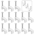 300 Pcs 8mm Cable Clips Nail in Cable Clips Flat Ethernet Cable Wall Clips Cable Tacks Coax Cable Clip Speaker Wire Clips Cable Nails for Cords Cat5/Cat5e/Cat6/Cat7 RJ45 Cord Clips