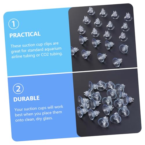 Toddmomy 18pcs Aquarium Airline Tube Holder Clips Rubber Suction Cups for Fish Tank Air Pump Accessories Aquarium Hose Fixed Isolation Clips