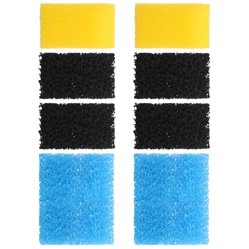Replacement Aquarium Filter Sponge, Fish Tank Filter Replacement Parts, Including 2 x Coarse Sponge, 2 x Fine Sponge & 4 x Carbonized Sponge, for 40-150 Gal