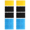 Replacement Aquarium Filter Sponge, Fish Tank Filter Replacement Parts, Including 2 x Coarse Sponge, 2 x Fine Sponge & 4 x Carbonized Sponge, for 40-150 Gal